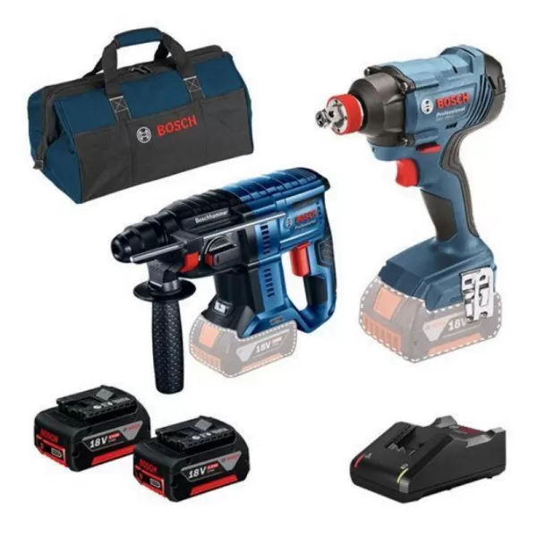 Aku set Bosch GBH 180 LI + GWS 180 LI + GSR 18V-50 + 2x4,0 Ah, nabíjačka, taška 0615990M30