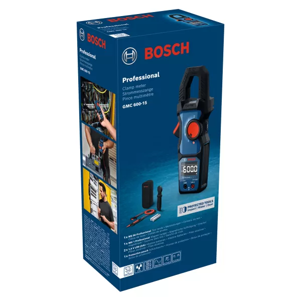 Klešťový ampérmetr GMC 600-15 + MH 1 Bosch 0601077601