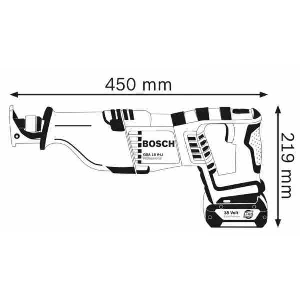 Aku mečová bez aku Bosch GSA 18 V-LI 0.601.64J.000