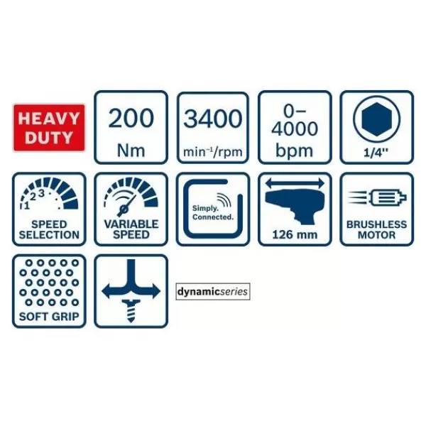 Aku rázový utahovák 18V bez aku Bosch GDR 18V-200 C Professional