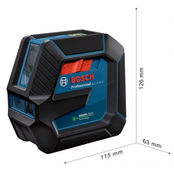 Křížový laser BOSCH GLL 2-15 G s kufrem (zelený) 0 601 063 W02