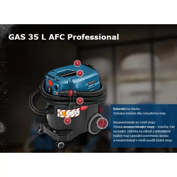 Vysavač na suché a mokré vysávání Bosch GAS 35 L AFC Professional 0.601.9C3.200
