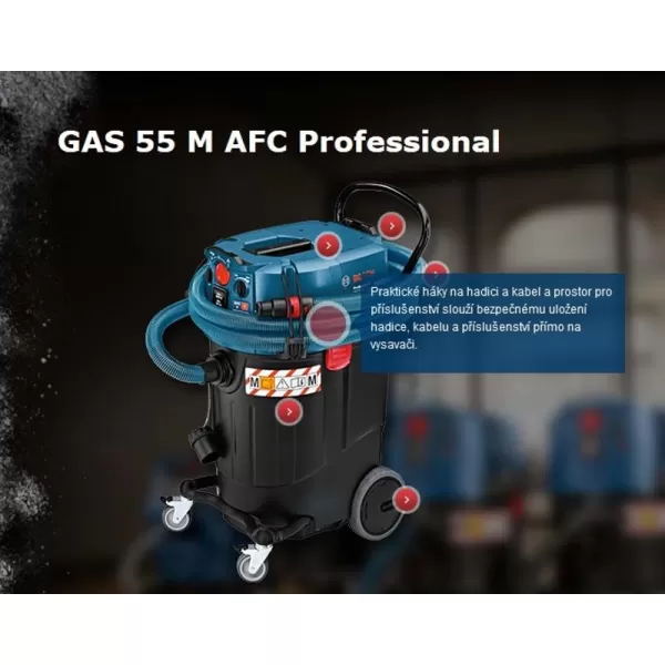 Vysavač na suché a mokré vysávání BOSCH GAS 55 M AFC Professional