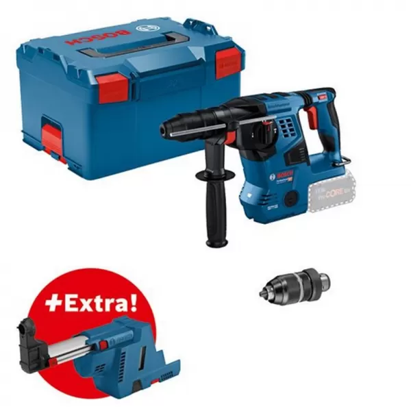 Aku vrtací kladivo SDS plus 18V bez aku Bosch GBH 18V-28 CF + GDE 0611921004