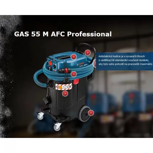 Vysavač na suché a mokré vysávání BOSCH GAS 55 M AFC Professional