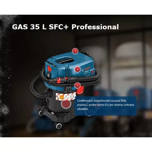 Vysavač na suché a mokré vysávání BOSCH GAS 35 L SFC+ Professional