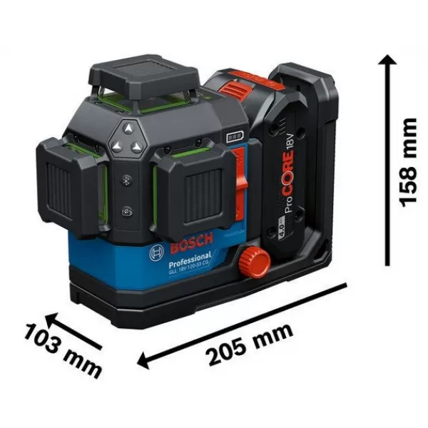 Aku čárový laser 18V bez aku Bosch GLL 18V-120-33 CG 0601065101