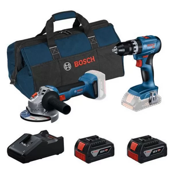 Aku kombinovaná sada 18V 2x4,0Ah GSB 18V-45 + GWS 18V-8 + 2× GBA 4.0 Ah + GAL 18V-40 + RAF BAG Bosch 0615V0001Y