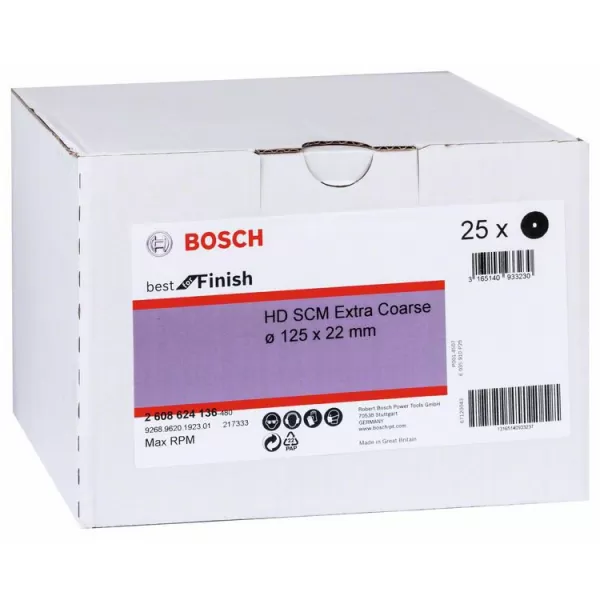 Brusný rounový kotouč SCM EXPERT N477 pro úhlové brusky 125 × 22 mm, Extra Coarse Bosch 2608901268