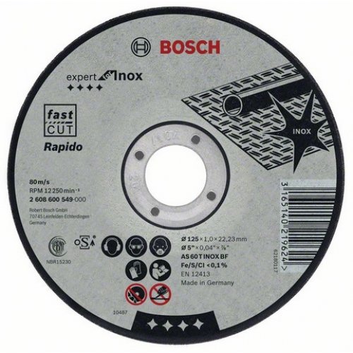 Dělicí kotouče prolomené, nerezová ocel (Inox) AS 46 T INOX BF, 230 mm, 22,23 mm, 1,9 mm Bosch