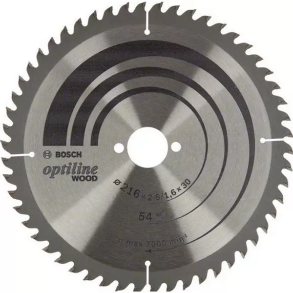 Pilový kotouč Optiline Wood 216 x 30 x 2,6/1,6 mm, 54 Bosch 2608838411