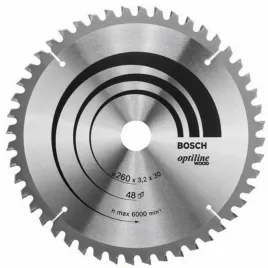 Pilový kotouč Optiline Wood 260 x 30 x 3,2 mm, 48 Bosch 2608641202