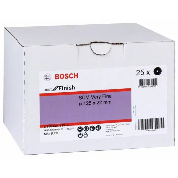 Brusný rounový kotouč SCM EXPERT N477 pro úhlové brusky 125 × 22 mm, Very Fine Bosch 2608901271