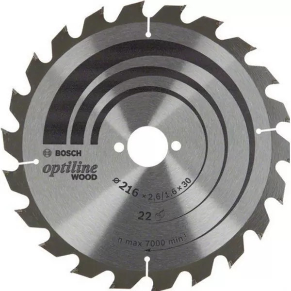 Pilový kotouč Optiline Wood 216 x 30 x 2,6/1,6 mm, 22 Bosch 2608838410