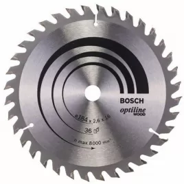 Pilový kotouč Optiline Wood 184 x 16 x 2,6 mm, 36 Bosch 2608640818