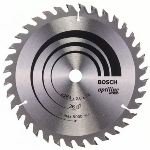 Pilový kotouč Optiline Wood 184 x 16 x 2,6 mm, 36 Bosch 2608640818