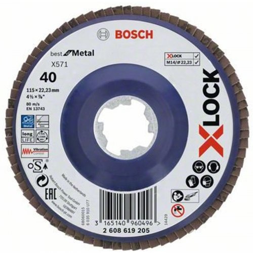 Lamelový kotouč X-LOCK X571 Best for Metal 115mm, G 40 Bosch 2608619205