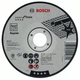 Dělicí kotouč rovný inox Rapido standard AS 60 T INOX BF, 115 mm, 22,23 mm, 1 mm Bosch 2608600545