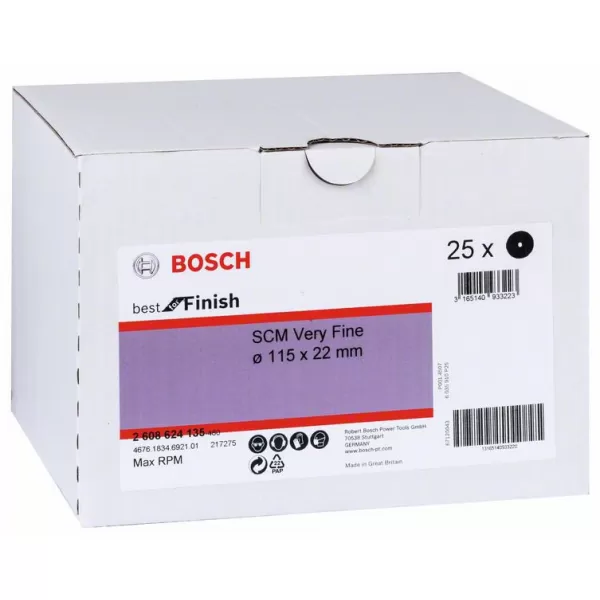 Brusný rounový kotouč SCM EXPERT N477 pro úhlové brusky 115 × 22 mm, Very Fine Bosch 2608901267