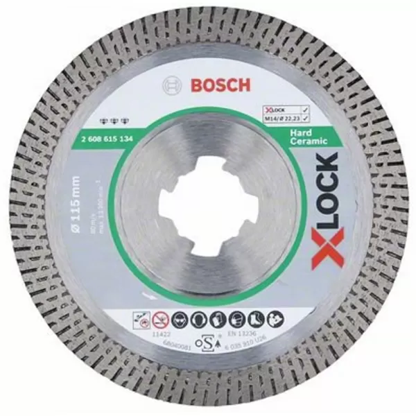 Diamantový řezný kotouč EXPERT HardCeramic X-LOCK 115 × 22,23 × 1,4 × 10 mm Bosch 2608900657