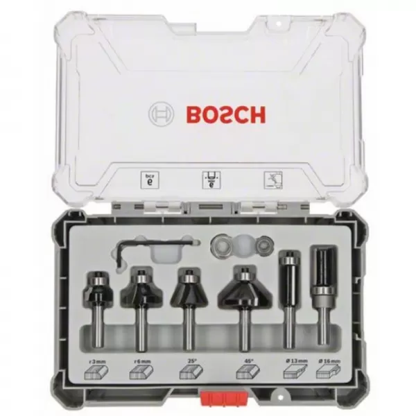 Sada ohraňovacích fréz s 6mm vřetenem Bosch 2607017468