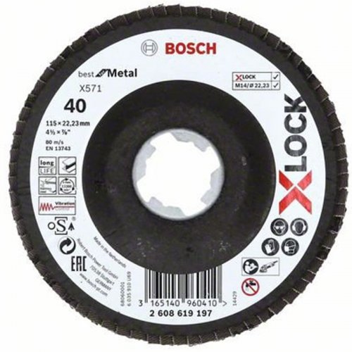 Lamelový kotouč X-LOCK X571 Best for Metal 115mm, G 40 Bosch 2608619197