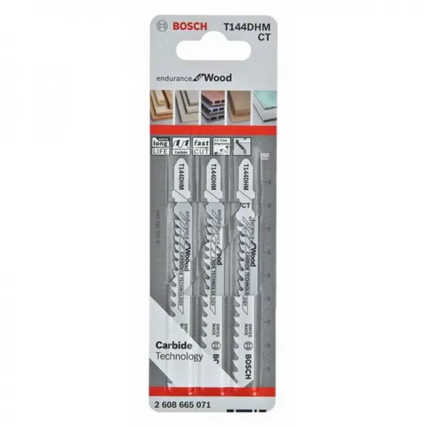 Pilový plátek pro přímočaré pily EXPERT Hardwood Fast T 144 DHM, 3 ks Bosch 2608900541