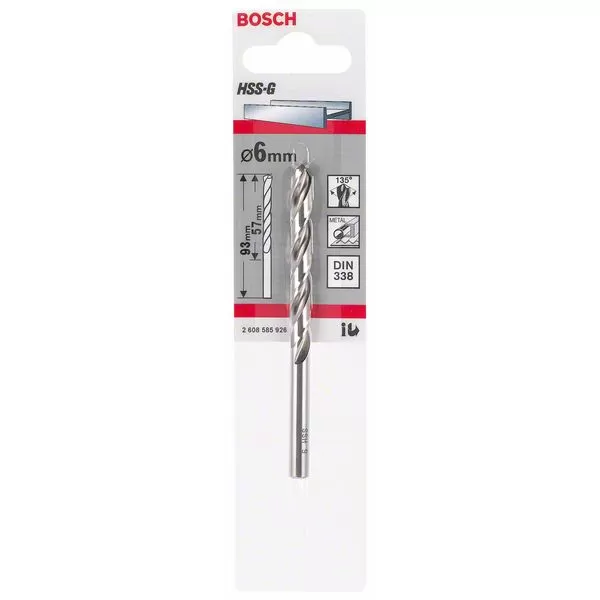Vrták do kovu HSS-G, Standard 6 x 57 x 93 mm Bosch 2608585926