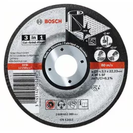 Dělicí kotouč na kov a nerez 3 v 1 A 46 S BF, 125 mm, 22,23 mm, 2,5 mm Bosch 2608602389