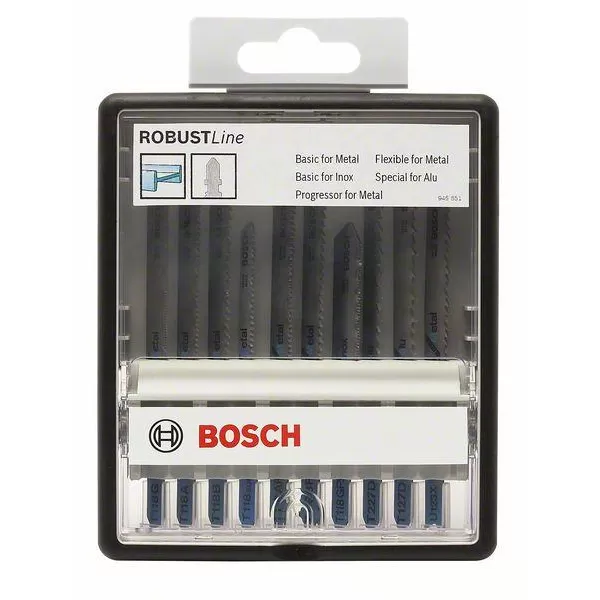 10dílná sada pilových plátků Robust Line Metal Expert, se stopkou T Bosch