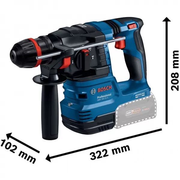 Aku vrtací kladivo SDS-Plus 18V/2x4,0 Ah Bosch GBH 18V-22 X 0611924101