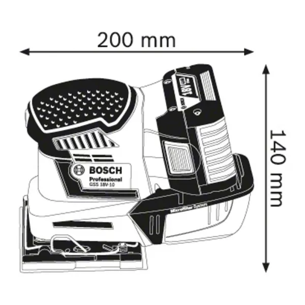 Aku vibrační bruska bez aku Bosch GSS 18 V-10 Professional 0.601.9D0.200
