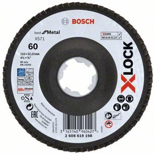 Lamelový kotouč X-LOCK X571 Best for Metal 115mm Bosch 2608619198