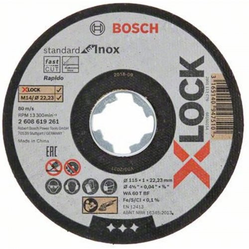 Řezný kotouč na kov Standard for Inox 115mm Bosch X-LOCK 2608619266