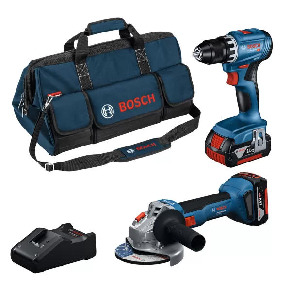 2dílná sada 18V/2×4,0 Ah nářadí GSR + GWS + GAL Bosch 0615A5007N