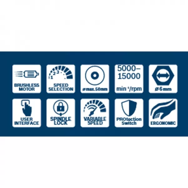 Aku bruska 12V bez aku Bosch GWG 12V-50 S 06013A7000