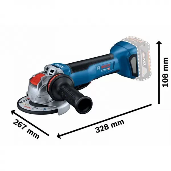 Aku úhlová bruska 125mm 18V bez aku X-LOCK Bosch GWX 18V-10 P 06019J4200