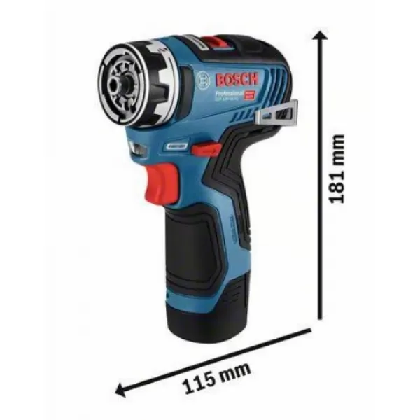 Aku vrtací šroubovák 2x 3,0Ah, vrtací sklíčidlo Bosch GSR 12V-35 FC 0 601 9H3 001