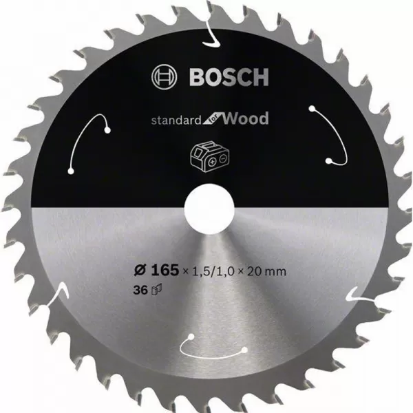 Pilový kotouč Standard for Wood pro akumulátorové pily 165 × 1,5/1 × 20 T36 Bosch 2608837686